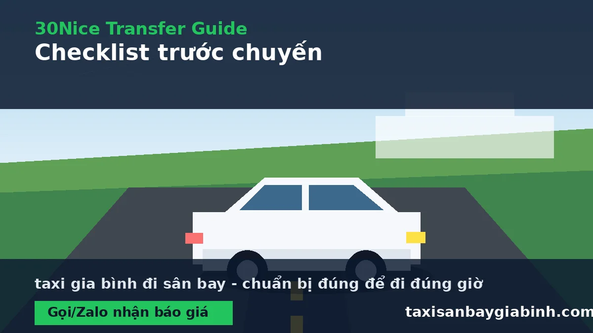 Checklist taxi gia bình đi sân bay